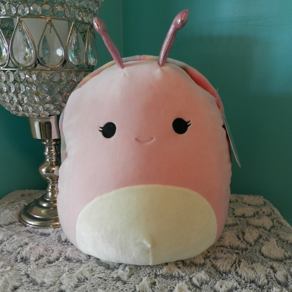 NWT Squishmallow 12" Silvina the Pink and Tie Dye Snail Plush Kellytoy 2021